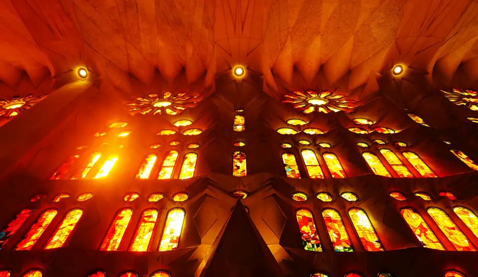 Abstract view of Sagrada Familia architecture